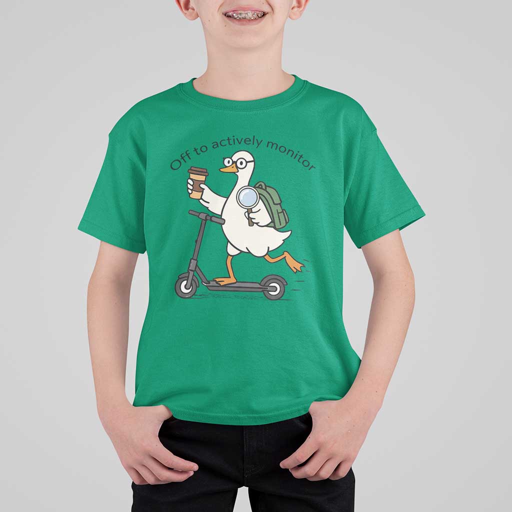 Funny Silly Goose Proctor T Shirt For Kid Off to Actively Monitor Teacher Testing Day