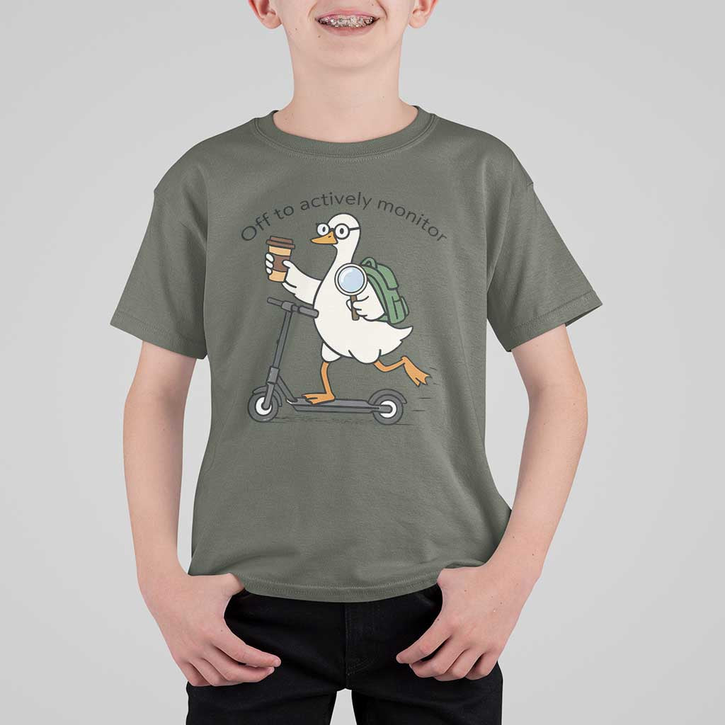 Funny Silly Goose Proctor T Shirt For Kid Off to Actively Monitor Teacher Testing Day
