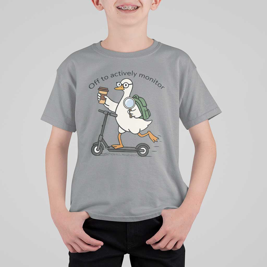 Funny Silly Goose Proctor T Shirt For Kid Off to Actively Monitor Teacher Testing Day
