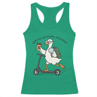 Funny Silly Goose Proctor Racerback Tank Top Off to Actively Monitor Teacher Testing Day