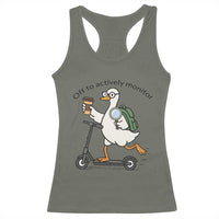Funny Silly Goose Proctor Racerback Tank Top Off to Actively Monitor Teacher Testing Day