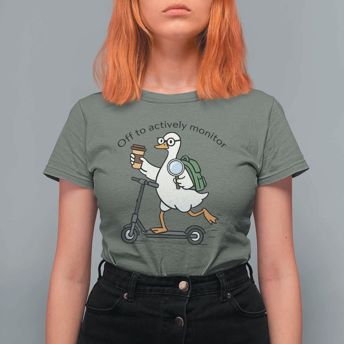 Funny Silly Goose Proctor T Shirt For Women Off to Actively Monitor Teacher Testing Day