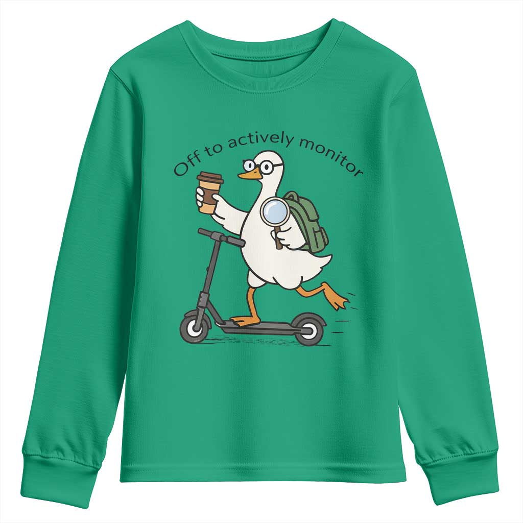 Funny Silly Goose Proctor Youth Sweatshirt Off to Actively Monitor Teacher Testing Day