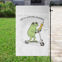 Funny Frog Teacher Testing Test Day Garden Flag Off To Actively Monitor