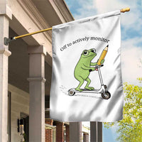 Funny Frog Teacher Testing Test Day Garden Flag Off To Actively Monitor