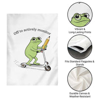 Funny Frog Teacher Testing Test Day Garden Flag Off To Actively Monitor