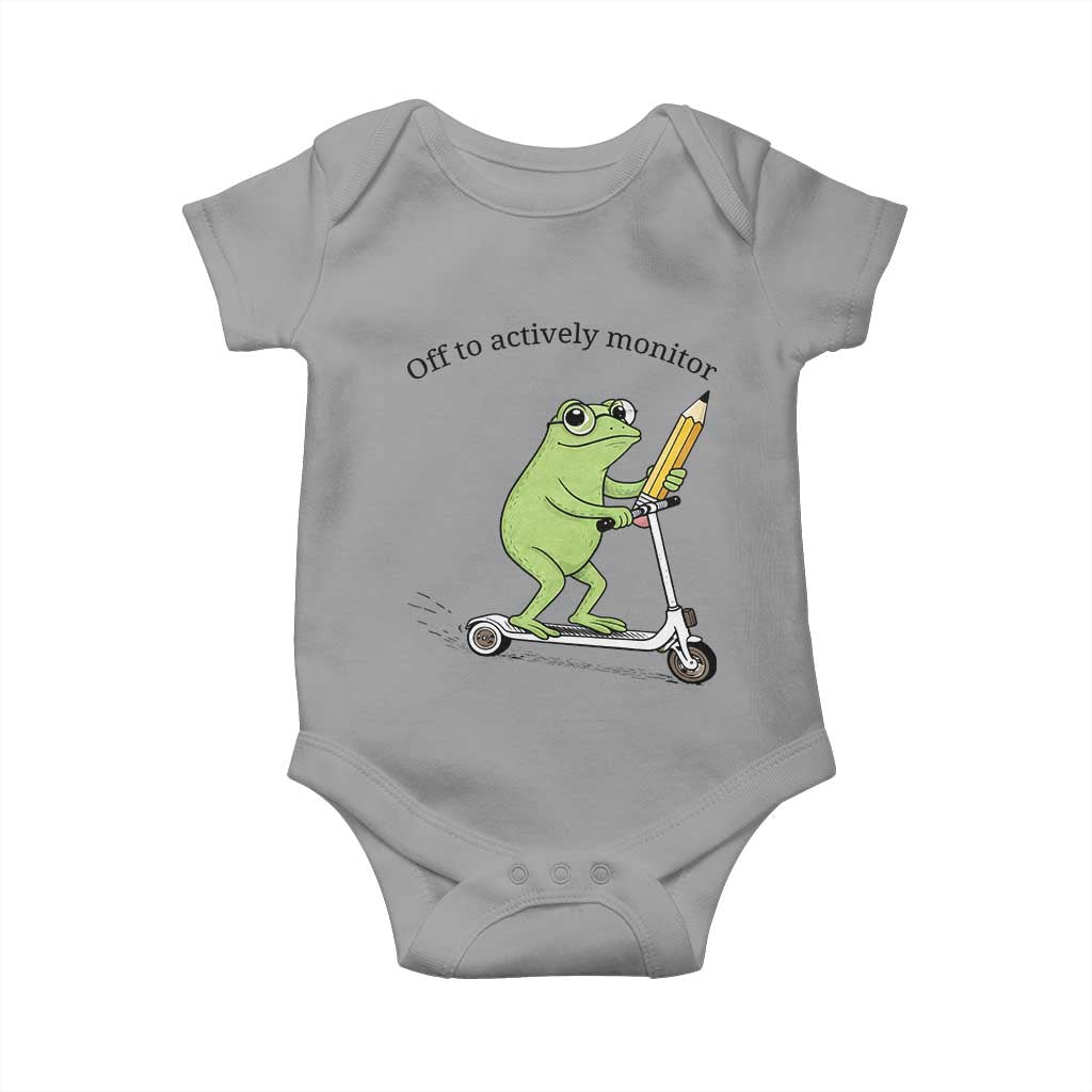 Funny Frog Teacher Testing Test Day Baby Onesie Off To Actively Monitor
