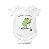 Funny Frog Teacher Testing Test Day Baby Onesie Off To Actively Monitor