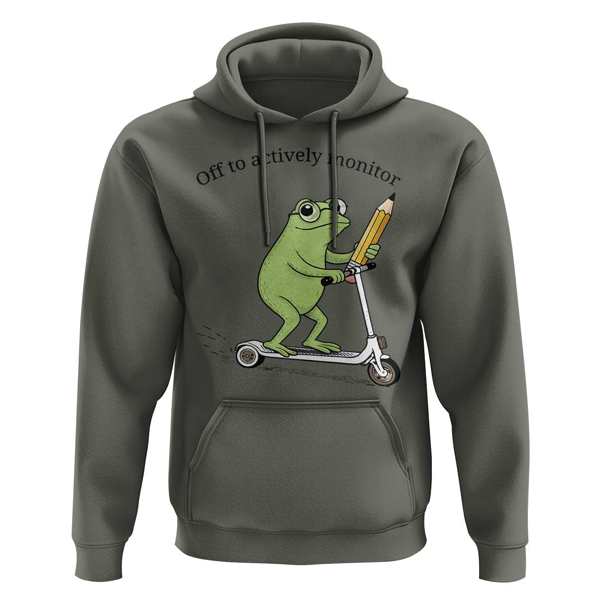 Funny Frog Teacher Testing Test Day Hoodie Off To Actively Monitor