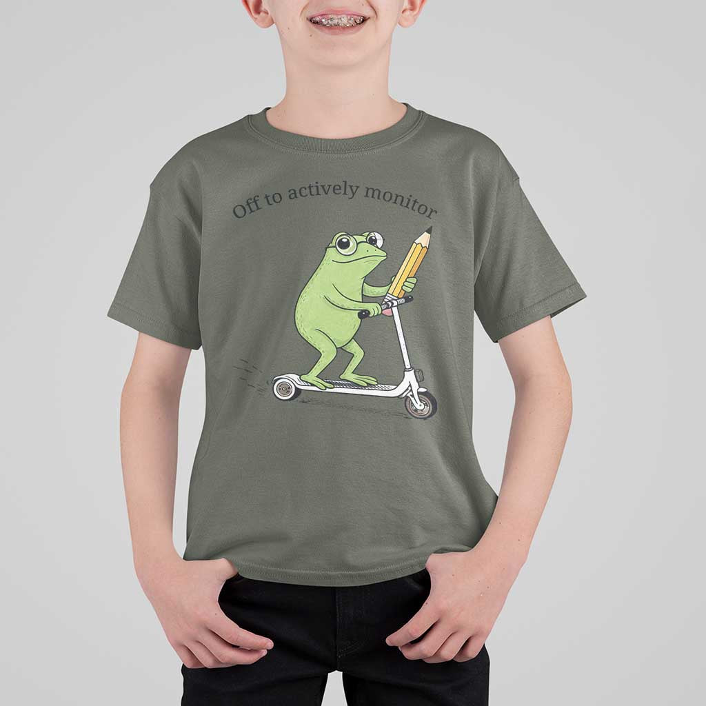 Funny Frog Teacher Testing Test Day T Shirt For Kid Off To Actively Monitor