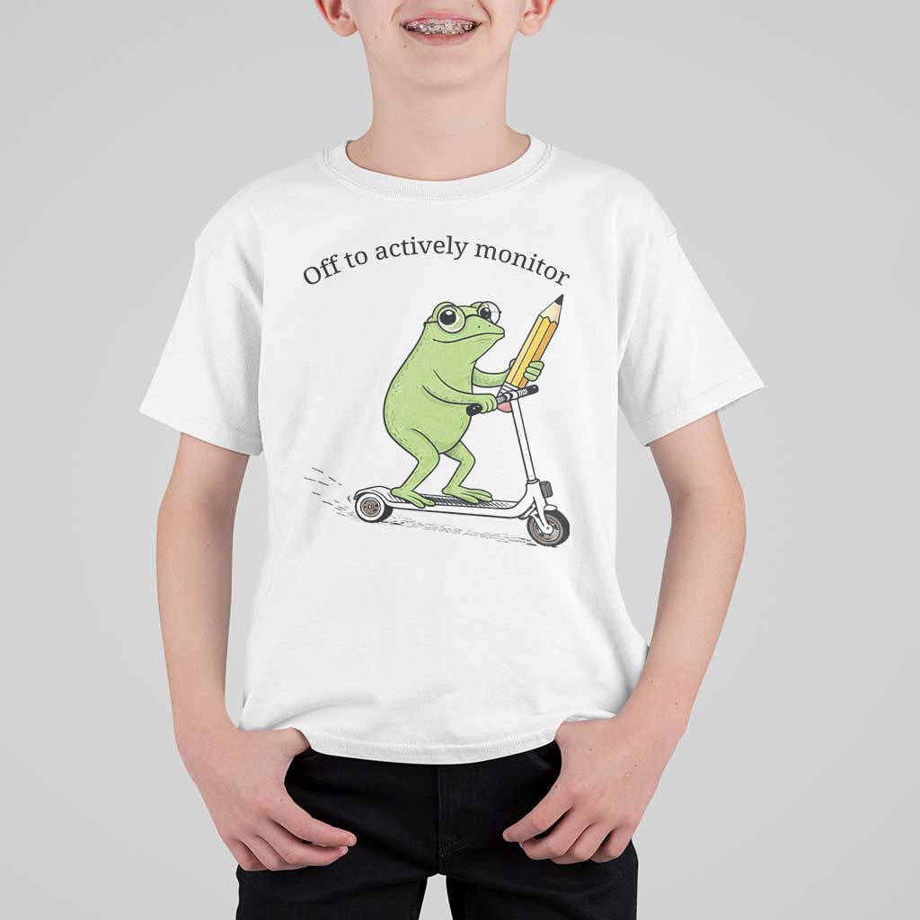 Funny Frog Teacher Testing Test Day T Shirt For Kid Off To Actively Monitor