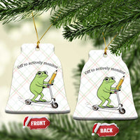 Funny Frog Teacher Testing Test Day Ceramic Ornament Off To Actively Monitor