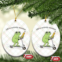 Funny Frog Teacher Testing Test Day Ceramic Ornament Off To Actively Monitor