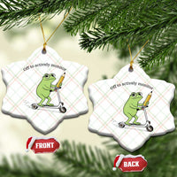 Funny Frog Teacher Testing Test Day Ceramic Ornament Off To Actively Monitor