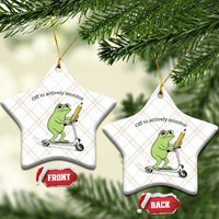 Funny Frog Teacher Testing Test Day Ceramic Ornament Off To Actively Monitor