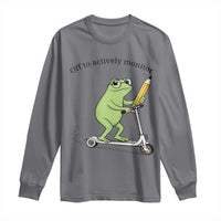 Funny Frog Teacher Testing Test Day Long Sleeve Shirt Off To Actively Monitor