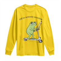 Funny Frog Teacher Testing Test Day Long Sleeve Shirt Off To Actively Monitor
