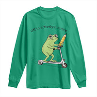 Funny Frog Teacher Testing Test Day Long Sleeve Shirt Off To Actively Monitor