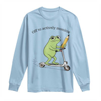 Funny Frog Teacher Testing Test Day Long Sleeve Shirt Off To Actively Monitor