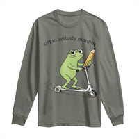 Funny Frog Teacher Testing Test Day Long Sleeve Shirt Off To Actively Monitor