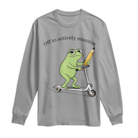 Funny Frog Teacher Testing Test Day Long Sleeve Shirt Off To Actively Monitor