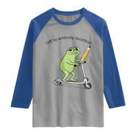 Funny Frog Teacher Testing Test Day Raglan Shirt Off To Actively Monitor