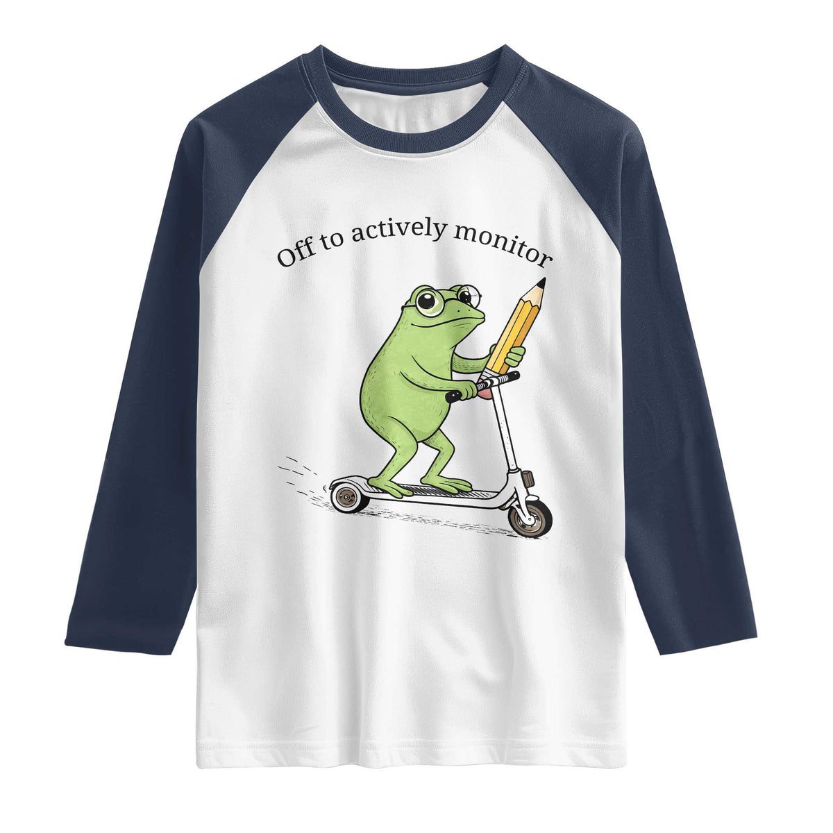 Funny Frog Teacher Testing Test Day Raglan Shirt Off To Actively Monitor