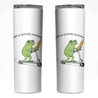 Funny Frog Teacher Testing Test Day Skinny Tumbler Off To Actively Monitor