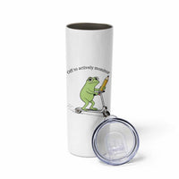 Funny Frog Teacher Testing Test Day Skinny Tumbler Off To Actively Monitor