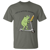 Funny Frog Teacher Testing Test Day T Shirt Off To Actively Monitor