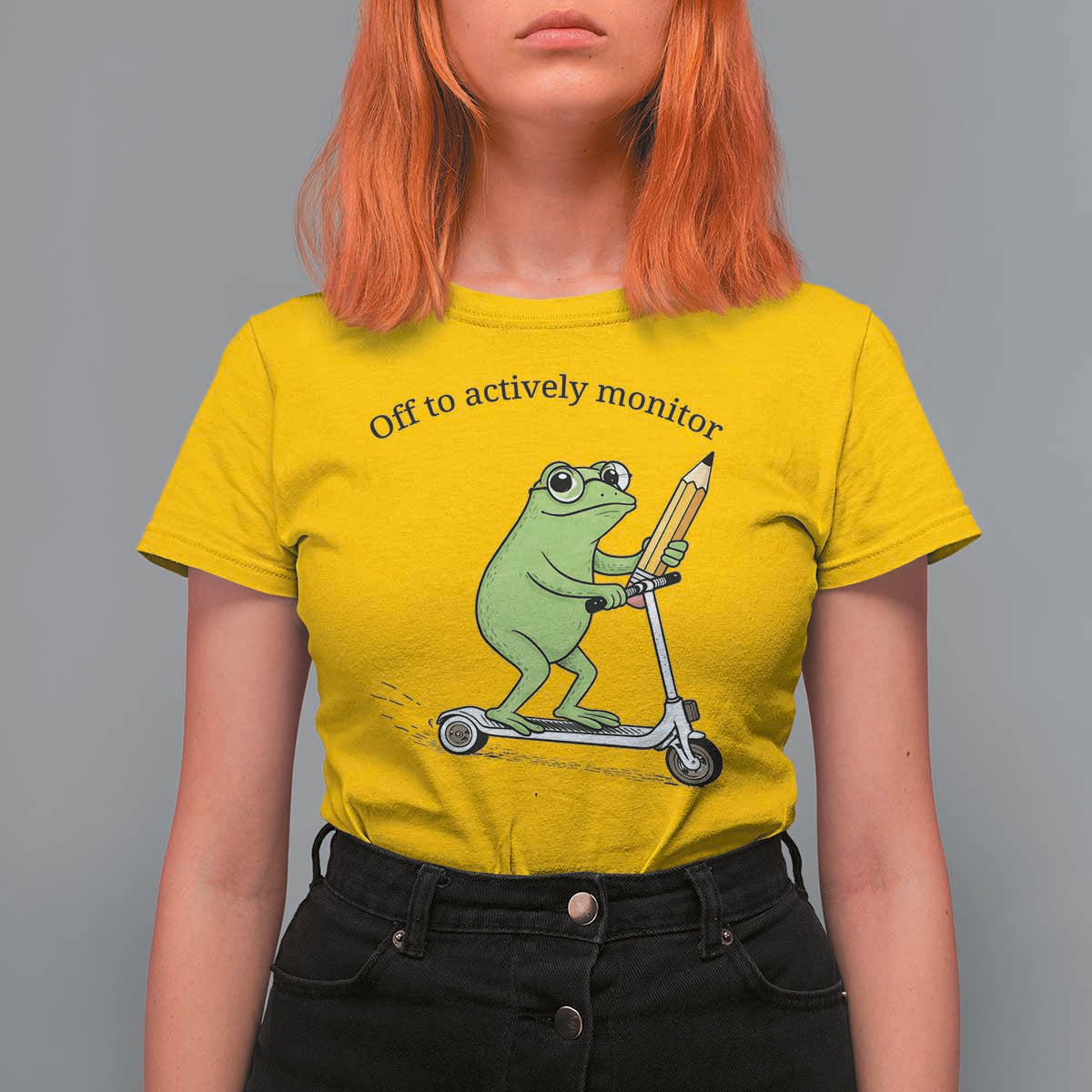 Funny Frog Teacher Testing Test Day T Shirt For Women Off To Actively Monitor