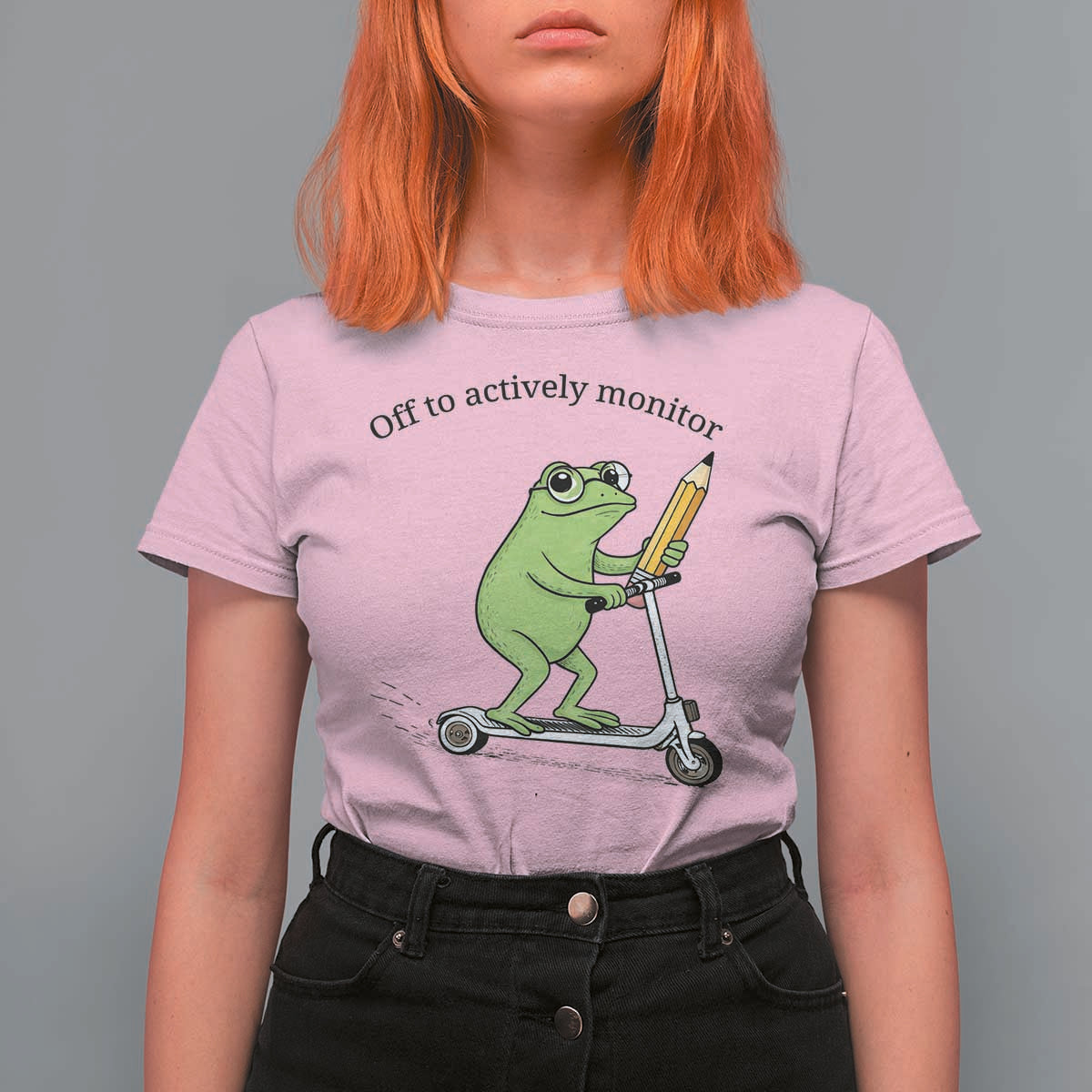 Funny Frog Teacher Testing Test Day T Shirt For Women Off To Actively Monitor