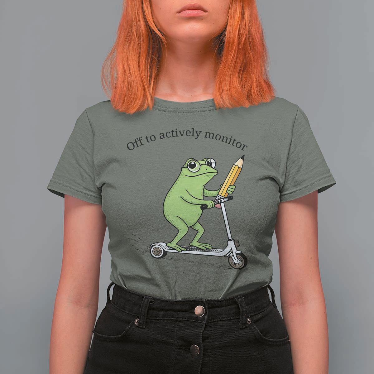 Funny Frog Teacher Testing Test Day T Shirt For Women Off To Actively Monitor
