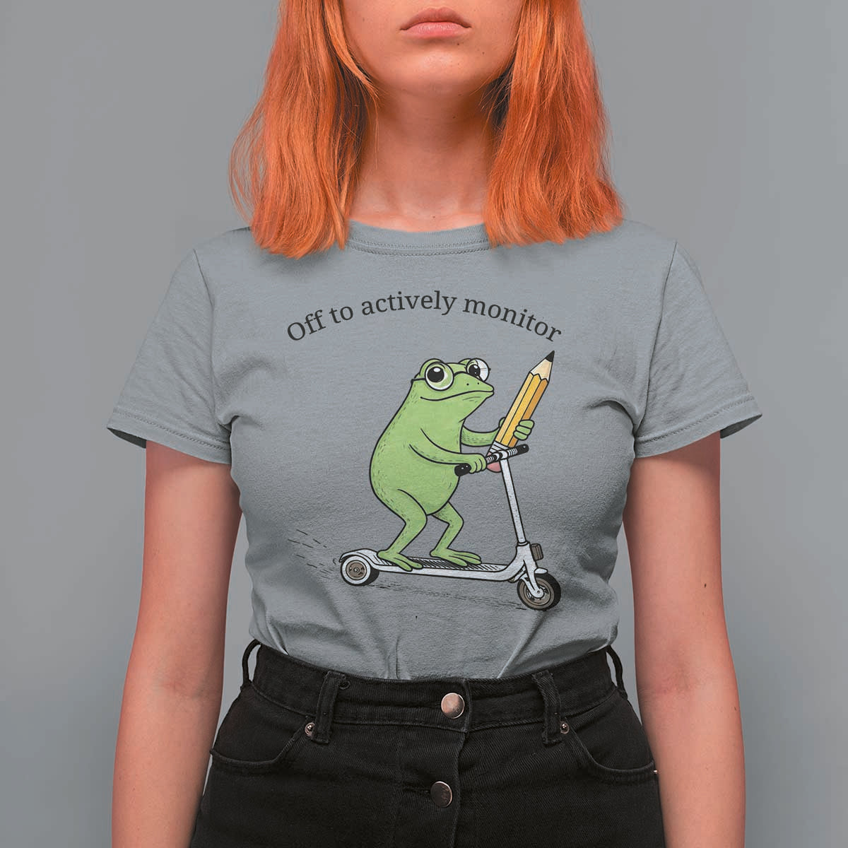 Funny Frog Teacher Testing Test Day T Shirt For Women Off To Actively Monitor