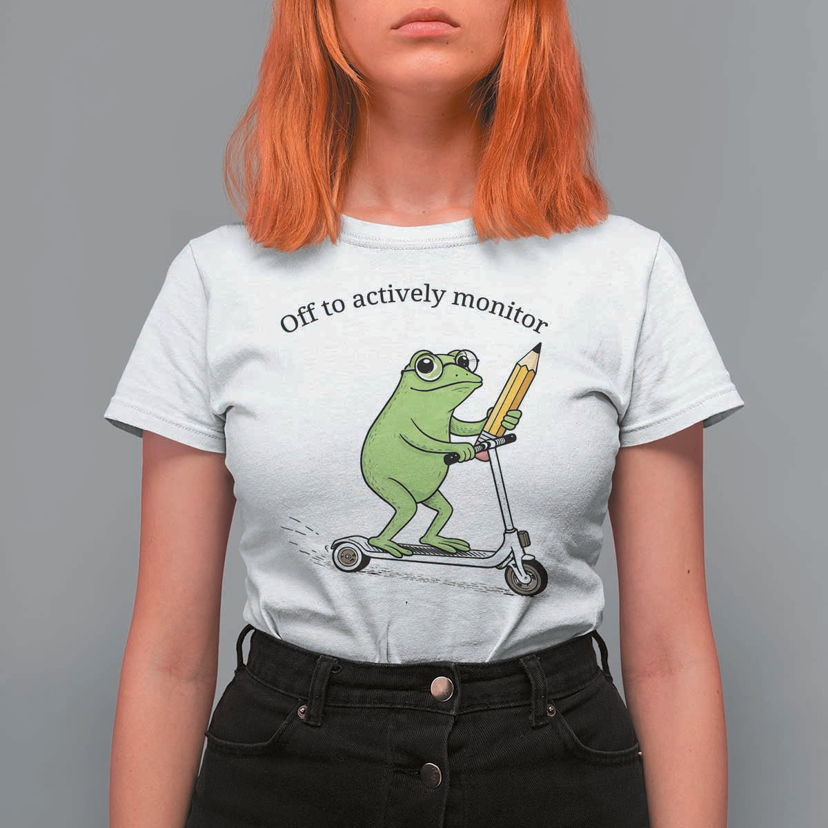 Funny Frog Teacher Testing Test Day T Shirt For Women Off To Actively Monitor