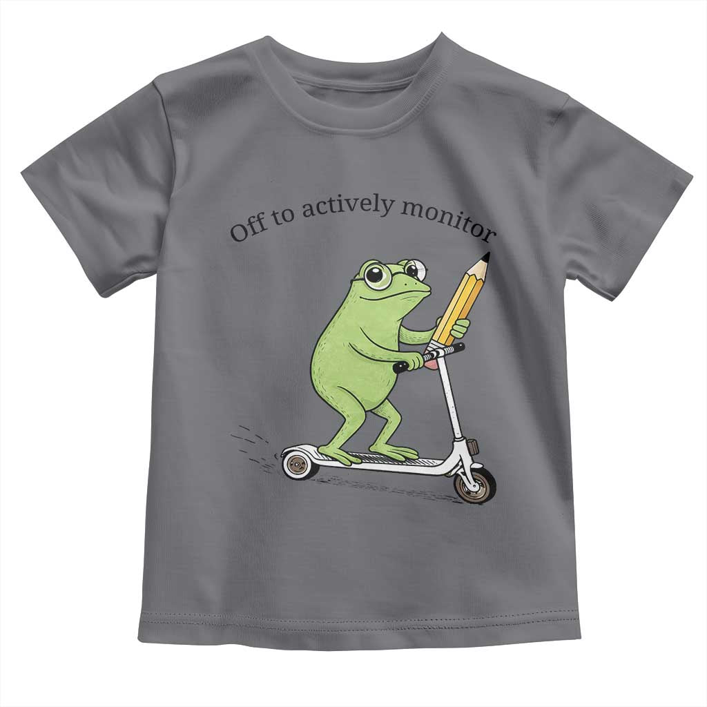 Funny Frog Teacher Testing Test Day Toddler T Shirt Off To Actively Monitor