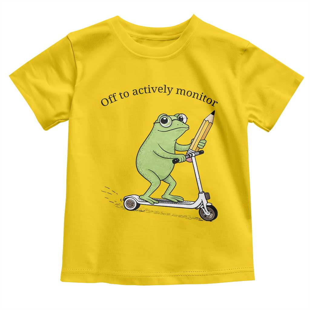 Funny Frog Teacher Testing Test Day Toddler T Shirt Off To Actively Monitor