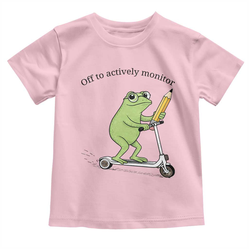 Funny Frog Teacher Testing Test Day Toddler T Shirt Off To Actively Monitor