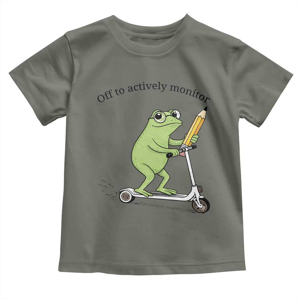 Funny Frog Teacher Testing Test Day Toddler T Shirt Off To Actively Monitor