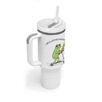 Funny Frog Teacher Testing Test Day Tumbler With Handle Off To Actively Monitor