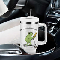 Funny Frog Teacher Testing Test Day Tumbler With Handle Off To Actively Monitor