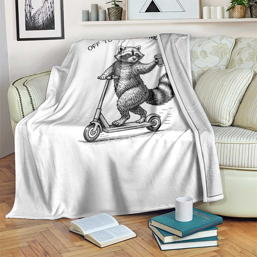 Funny Teacher Testing Day Throw Blanket Silly Raccoon Proctor Off To Actively Monitor