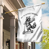 Funny Teacher Testing Day Garden Flag Silly Raccoon Proctor Off To Actively Monitor