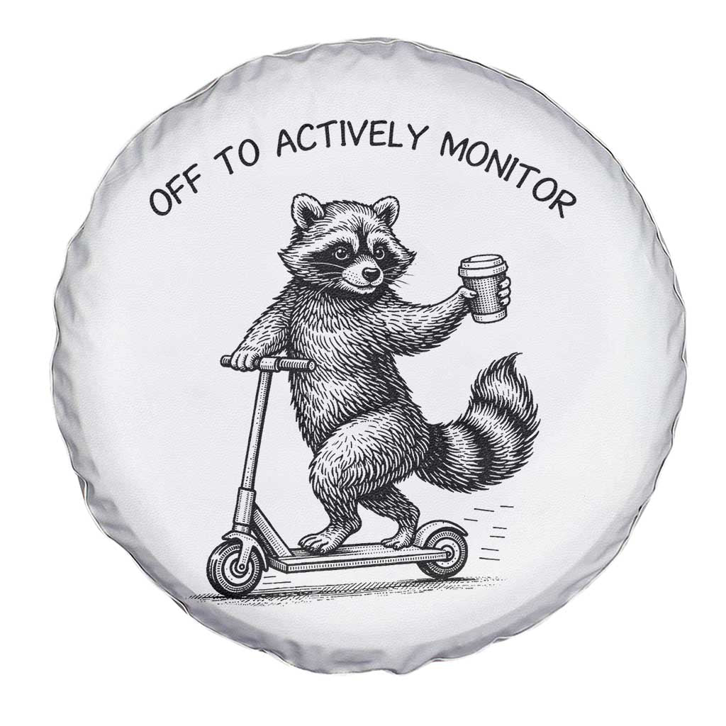 Funny Teacher Testing Day Spare Tire Cover Silly Raccoon Proctor Off To Actively Monitor