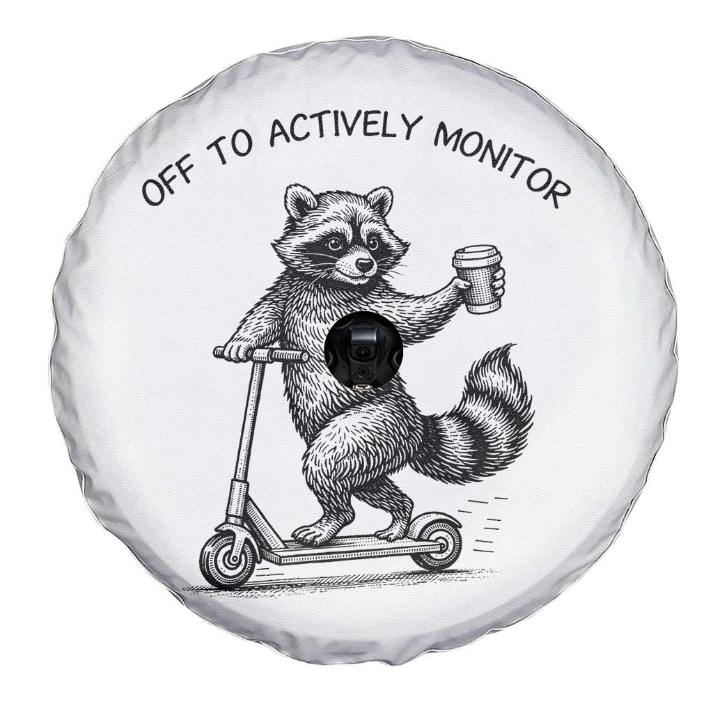 Funny Teacher Testing Day Spare Tire Cover Silly Raccoon Proctor Off To Actively Monitor