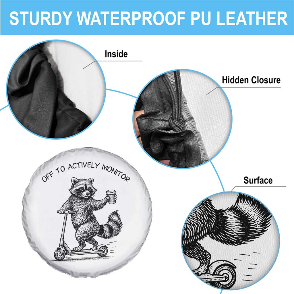 Funny Teacher Testing Day Spare Tire Cover Silly Raccoon Proctor Off To Actively Monitor