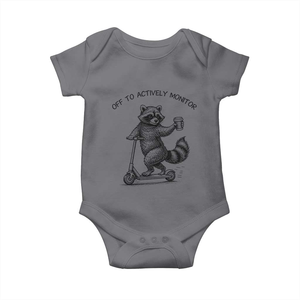 Funny Teacher Testing Day Baby Onesie Silly Raccoon Proctor Off To Actively Monitor