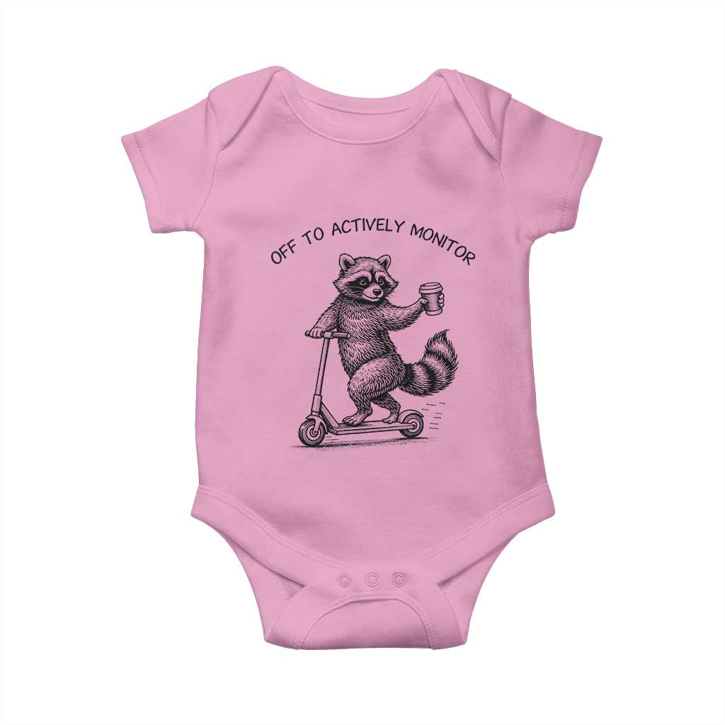 Funny Teacher Testing Day Baby Onesie Silly Raccoon Proctor Off To Actively Monitor