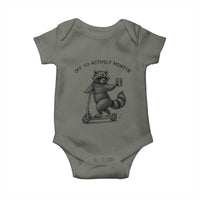 Funny Teacher Testing Day Baby Onesie Silly Raccoon Proctor Off To Actively Monitor