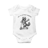 Funny Teacher Testing Day Baby Onesie Silly Raccoon Proctor Off To Actively Monitor